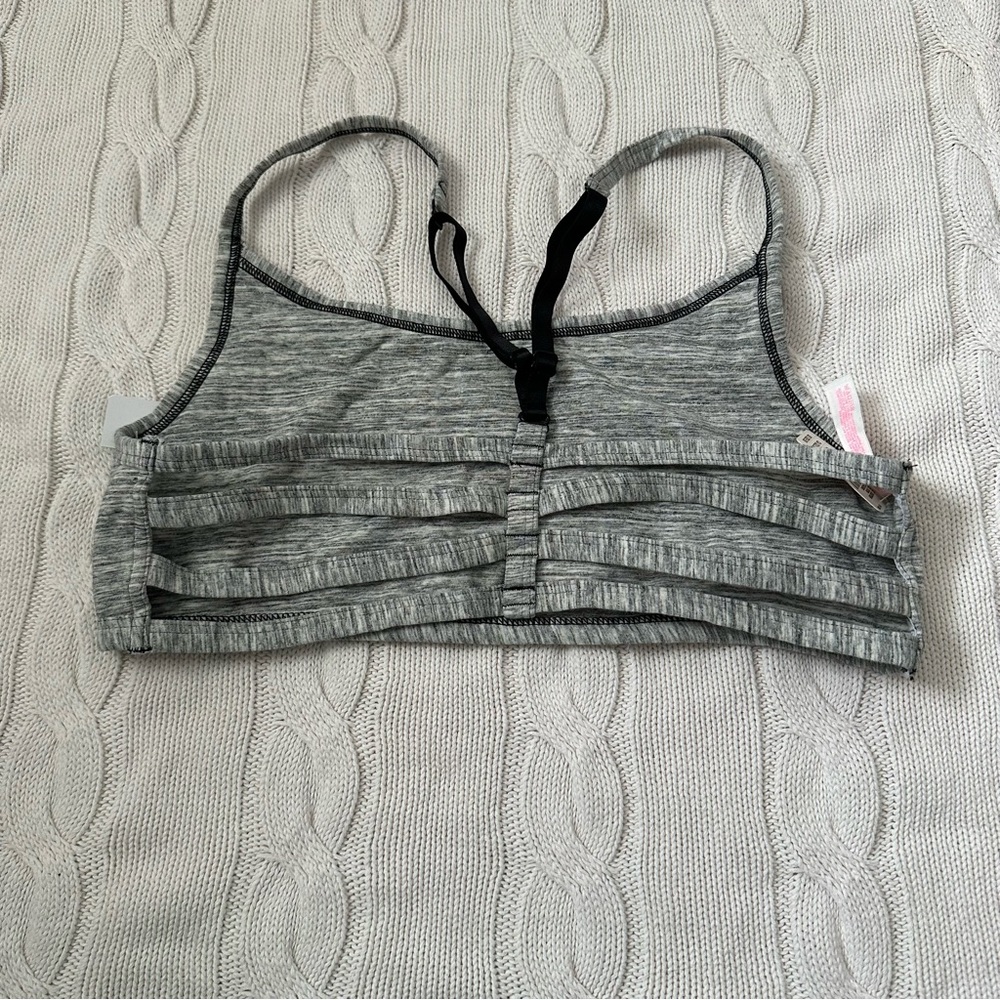 Victoria’s Secret Pink Bralette Bra Grey Black Size L | Strappy Back